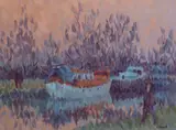 Desmond Carrick, On The Canal, Hazelhatch, Oil on canvas board