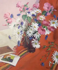 August Flowers by Robert Taylor Carson, Oil on canvas, sold Sep 2025