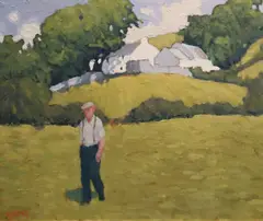 Norman Smyth, Farmhouse On A Hill, Oil on panel