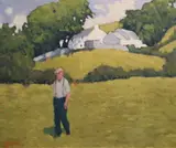 Norman Smyth, Farmhouse On A Hill, Oil on panel