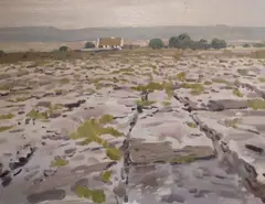 Gerald Bruen, The Burren, Oil on board