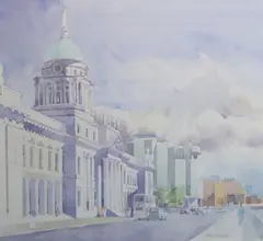 Arthur Gibney, Custom's Street, Watercolour