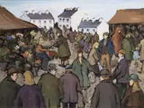 Gladys Maccabe, Flower Seller, Galway, Oil on board