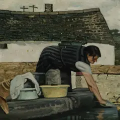 Jack Cudworth, Washing, Oil on board
