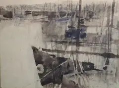 Portavogie Harbour by Neil Shawcross, Watercolour, sold Sep 2025