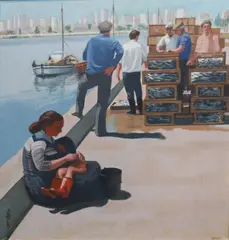 Eric Patton, Harbour Scene, Algarve, Oil on canvas