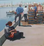 Eric Patton, Harbour Scene, Algarve, Oil on canvas