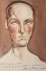 Brian Bourke, Head Of A Young Woman In Mourning, Mixed media