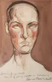 Brian Bourke, Head Of A Young Woman In Mourning, Mixed media