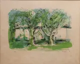 House Behind Trees by Louis le Brocquy, Lithograph, sold Jun 2025