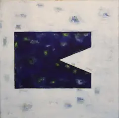 Christina Poole, Untitled, March, 2002, (WHITE & NAVY) Oil on canvas
