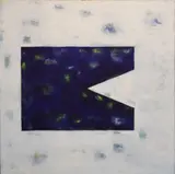Christina Poole, Untitled, March, 2002, (WHITE & NAVY) Oil on canvas