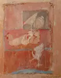 Anne Donnelly, Roosters, Oil on paper