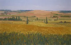 Brett McEntagart, Fields Of Gold, France, Oil on canvas
