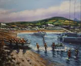 Norman Teeling, Harbour Study, Oil on board