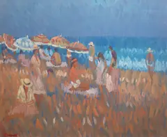 Nerja by Desmond Carrick, Oil on canvas panel, sold Jun 2025