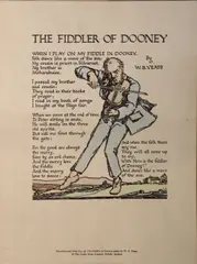 William Butler Yeats, The Fiddler Of Dooney, Handcoloured Cuala Press Print