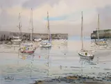 Berthold Dunne, Bray Harbour, Watercolour