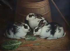 William Taylor, Rabbits, Oil on canvas