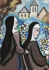Markey Robinson, The Nuns, Gouache on board