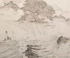 Alan Gilbert, Baltimore Fastnet Lighthouse, Ink and pencil on paper