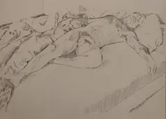 Reclining Nude, Contemporary School, RECLINING NUDE Pencil