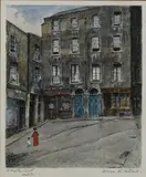Flora Mitchell, Crampton Court, Dublin, Pen and watercolour