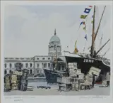 Flora Mitchell, Custom House And Tostal Week, Dublin, Pen and ink