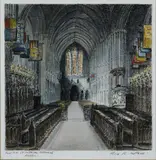 Flora Mitchell, St Patricks Cathedral, Pen and ink
