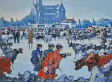 Maurice MacGonigal, Cattle Fair, Clifden, Connemara, Oil on board