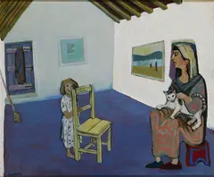Gerard Dillon, Little Girls Wonder, Oil on board