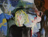 Brian Maguire, Family Relationship, Acrylic on canvas