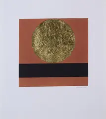 From Meditations by Patrick Scott, 2008, Carborundum print with gold leaf, sold May 2025