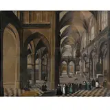 Pieter Neefs the Younger, Church Interior With Figures