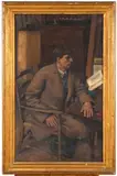 Stephen Bone, Portrait Of Gavin Bone, Seated, Reading At A Desk