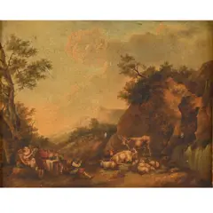 Jan van Gool, Peasants Merrymaking, Livestock Nearby
