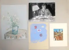 Gavin Bone, A Folio Of Various Drawings, Watercolours And Prints, still lifes etc in watercolour