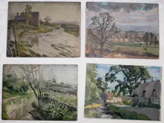 Stephen Bone, King's Head, Landermere, Essex, oil on panel
