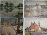 Stephen Bone, Ringwood, Hants; Chepstow; Vale Of Health Pond, Hampstead; Another View, oil on panel or on board