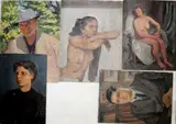 Stephen Bone, Nude (2); Jeanne (Family Au Pair); Portrait Of A Young Man (Gavin Bone?); Portrait, oil on panel