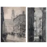 Arthur Henry Knighton-Hammond, Manchester: Cromford Court Looking Across Corporation Street To Bull's Head Yard; Near The Royal Exchange