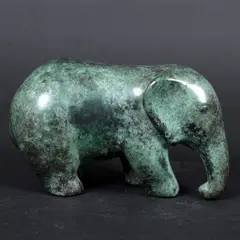 - Limited Edition Bronze Sculpture Of An Elephant by Anita Mandl, A small bronze of a standing Elephant with a green patina, sold Oct 2022