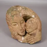 Polly Ionides, - Large Stone Sculpture Of A Mother & Child