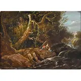 William Sadler II, Figure By A Woodland Cataract; Fisherman By A Rocky River