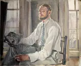 Stephen Bone, Self Portrait Of The Artist In His Studio, Oil on canvas