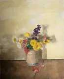 Stephen Bone, Still Life Of Flowers In A White Jug, Oil on canvas