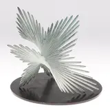 Charlotte Mayer, - Bronze Feather Sculpture 'Turning Ii', A bronze abstract feather sculpture