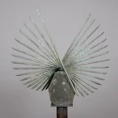 Charlotte Mayer, - Large Feather Sculpture, A large bronze patinated abstract feather sculpture