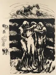 Frans Widerberg, I nærheten av ilden, 1976, Litografi