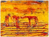Frans Widerberg, Tre hester, 1980, Litografi